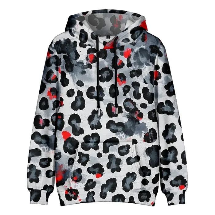 Sweat à capuche imprimé léopard coloré pour hommes, pull à manches longues, dégradé de teinture par