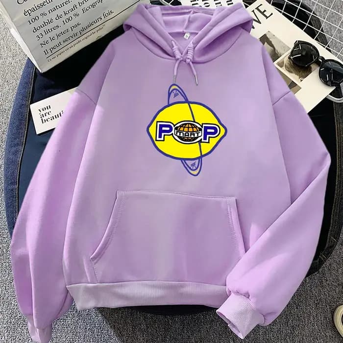 Sweat à Capuche avec Bande Citron U2 pour Femme et Homme