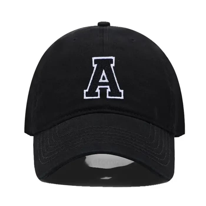 Lettre initiale A-Z casquette de Baseball noire pour hommes femmes haute qualité coton doux broder m