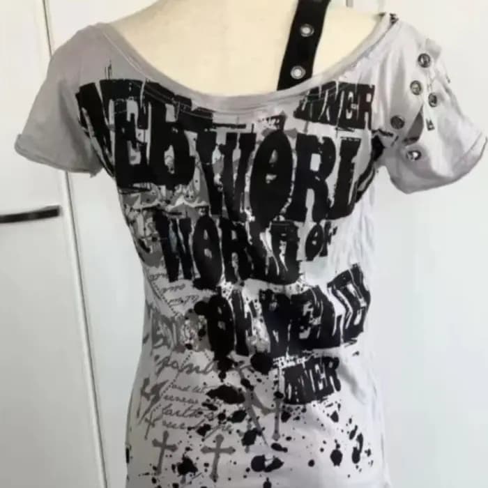 Gothique t-shirts à manches courtes crânes décontracté Punk Hip Hop rue hottie Femme t-shirt graphique