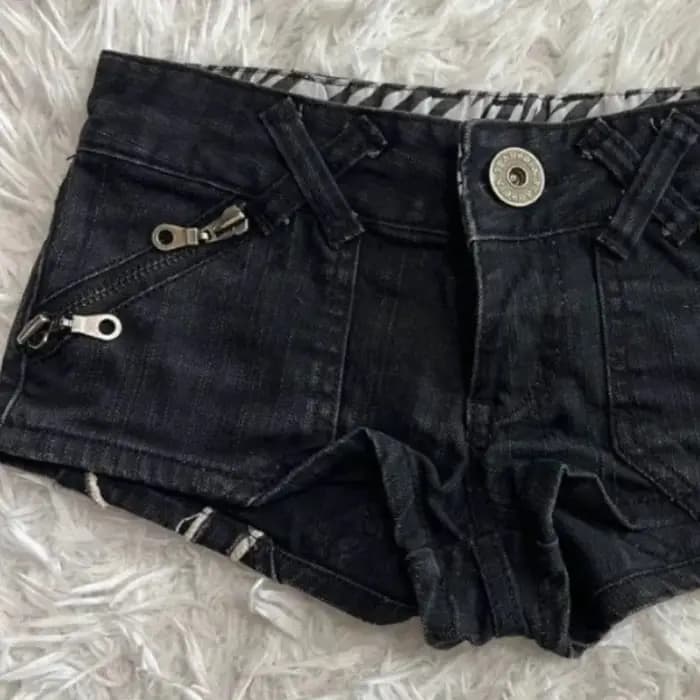 Hip hop mode vêtements de rue impression graphique style femmes shorts noirs ins y2k goth slim denim
