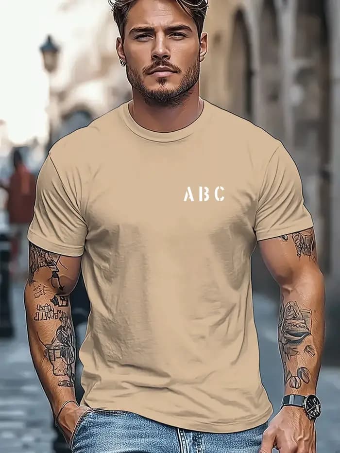 T-shirt léger et respirant à manches courtes pour homme - Haut décontracté d'été à col rond