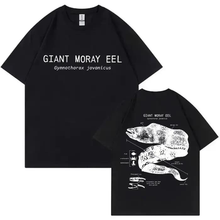 Animaux marins géant Moray anguille anatomie graphique T-shirt hommes femmes décontracté Vintage T-s