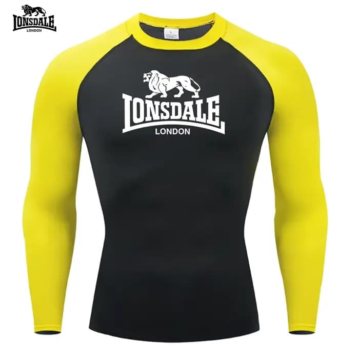 LONSDALE haut de course deux tons hommes T-shirts imprimés sous-vêtements de sport serrés séchage rapide T-shirt