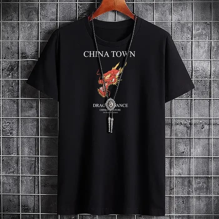 T-shirt graphique imprimé Dragon pour hommes