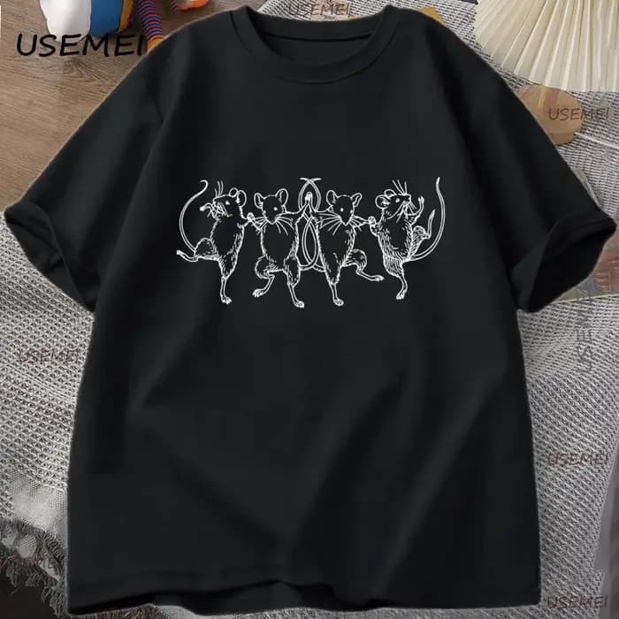 Danse Rats T-Shirt hommes femmes drôle Cottagecore esthétique Y2k vêtements bizarre T-Shirt coton am