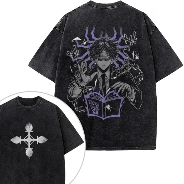 Hunter x Hunter Chrollo vêtements hommes femmes à manches courtes t-shirts lavé coton T-shirt Manga