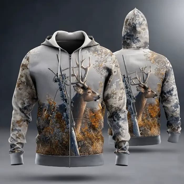 Sweat à capuche camouflage pour homme