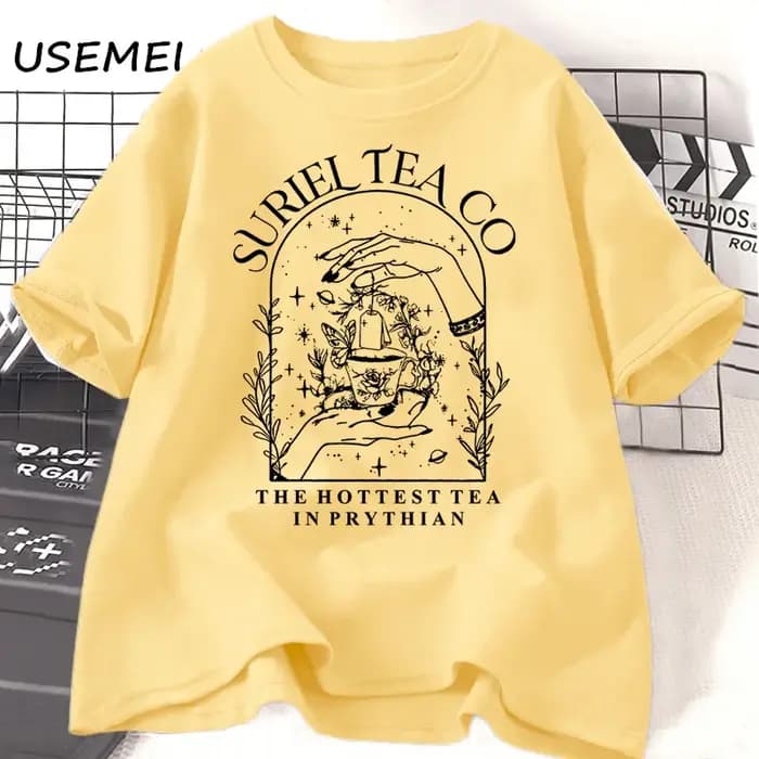 Suriel Tea Co-T-shirt à manches courtes en coton pour hommes et femmes, une cour de fleurs et des ordures, t-shirt livresque, cadeaux pour lecteurs, vêtements