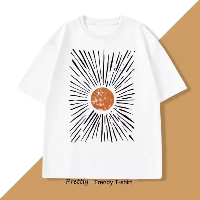 Sunburst Vintage T-Shirt hommes femmes surdimensionné