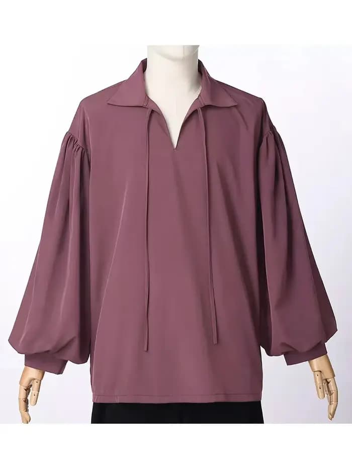 Chemise à col en V de style vintage pour hommes, idéale pour les pirates, Halloween ou les costumes