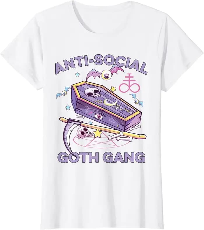 T-Shirt Goth Gang Pastel Anti-Social, Dermatesthétique auxGoth