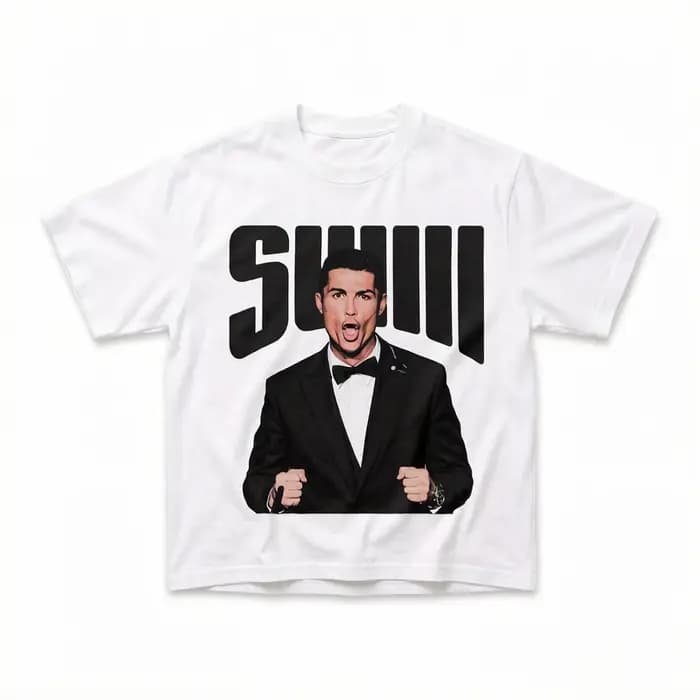 T-shirt streetwear Cristiano Ronaldo, thème football, unisexe, coton doux et respirant, manches cour