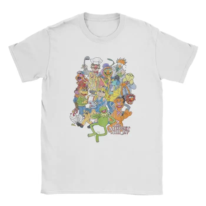 Streetwear t-shirt plage les Muppets personnages principaux en détresse tir de groupe à la mode Cool T-Shirts pour homme à manches courtes hauts