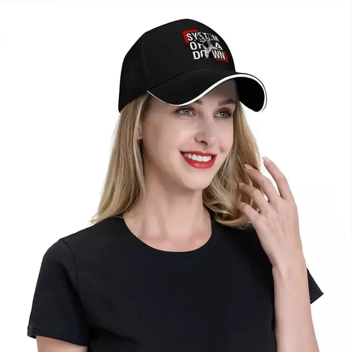 Casquette de baseball SYSTEM OF A DOWN avec logo noir