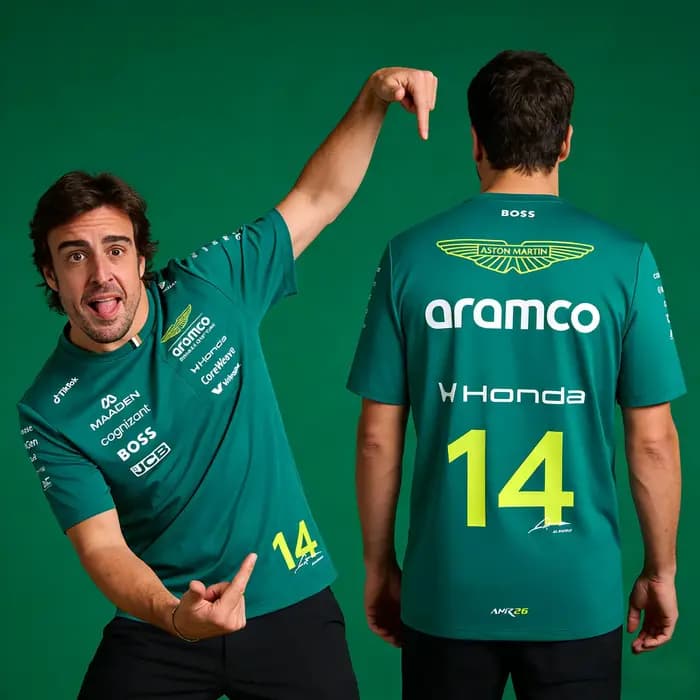 T-shirt d'équipe Aston Martin 2026 Fernando Alonso