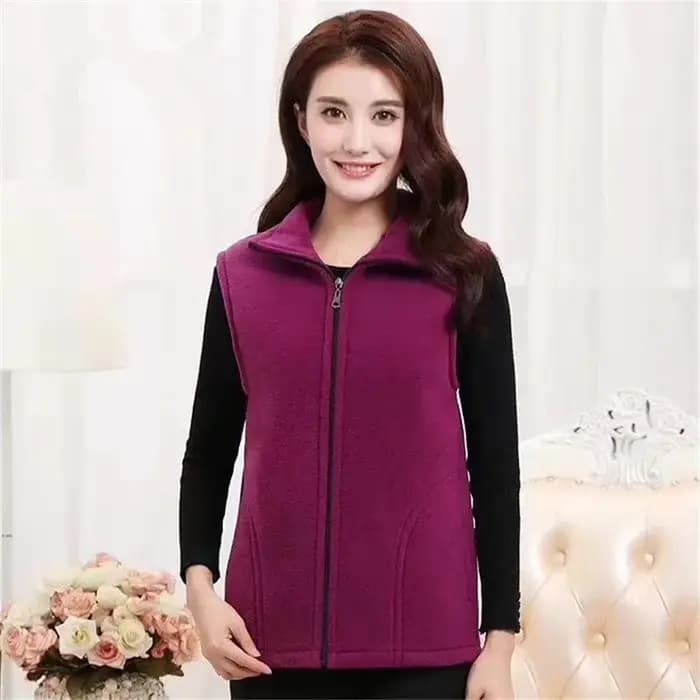 L-4XL Femme Chalecos Automne Hiver GlaJacket Slim Mère Vêtements D'âge Moyen Femmes Printemps Sourire Chaud Gilets Top