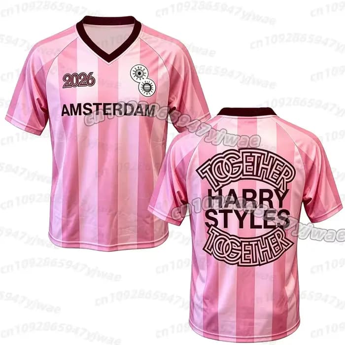 Nouveautés 2026 T-shirt Homme Femme Col en V Respirant Manches Courtes T-shirt Harry Styles Amsterda