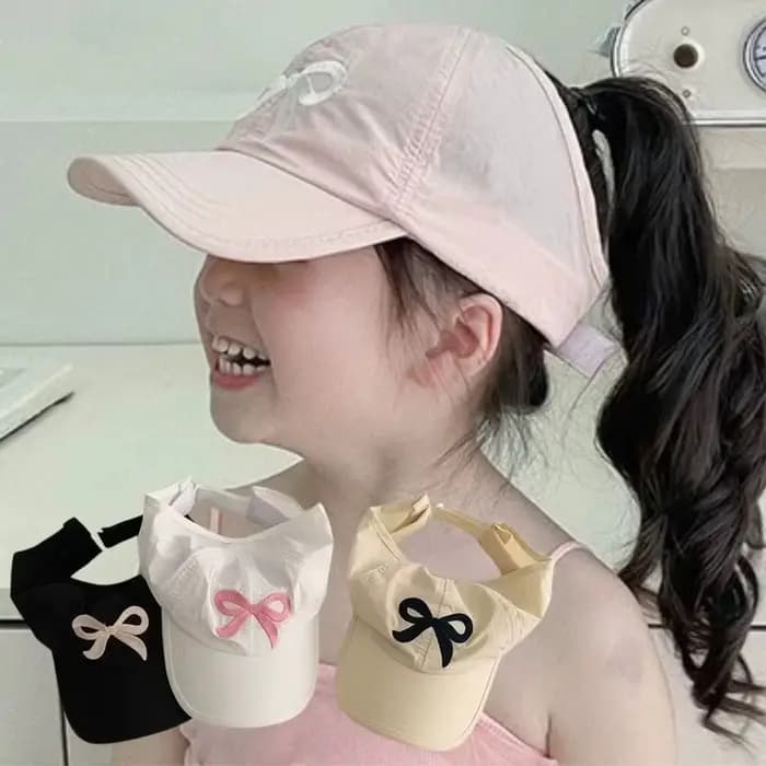 Casquette de baseball brodée avec un nœud Conception de queue vide Sangle réglable Chapeau de soleil