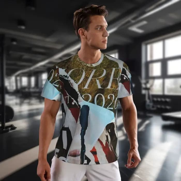 Vintage journal gymnase t-shirt Collage papier coups Hip Hop t-shirts mâle Y2K drôle