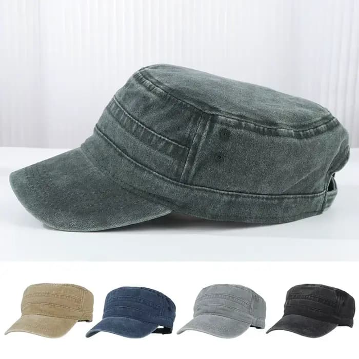 Casquette plate de l'armée en coton pur pour homme