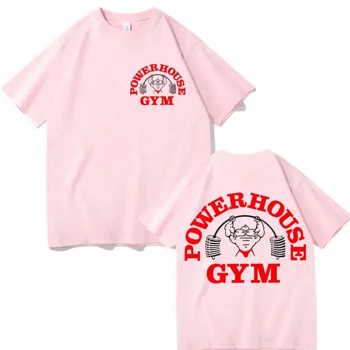 Powerhouse Gym Double face impression T-shirt haute rue mode tendance à manches courtes T-shirts hommes femmes
