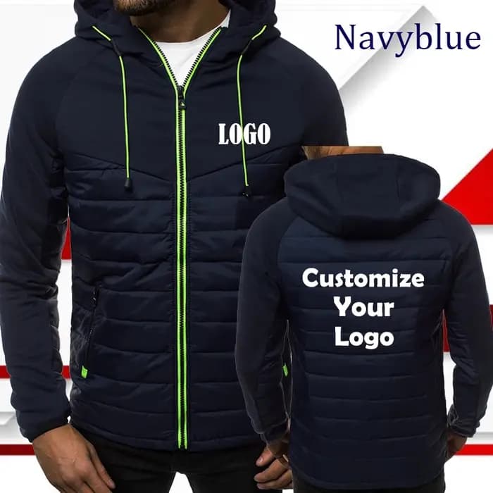Veste à fermeture éclair imprimée personnalisée pour hommes