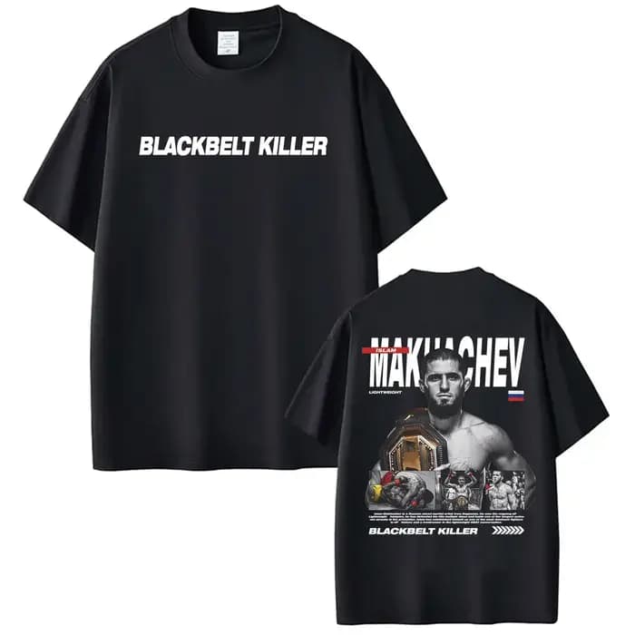 Islam Makhachev Blackbelt Killer T-shirt graphique vintage pour hommes