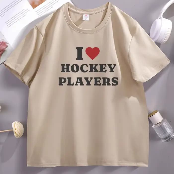T-Shirt I Love Hockey Players pour hommes et femmes