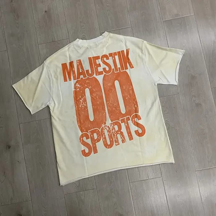 T-shirt MAJESTIK en molleton French Terry avec strass thermocollés