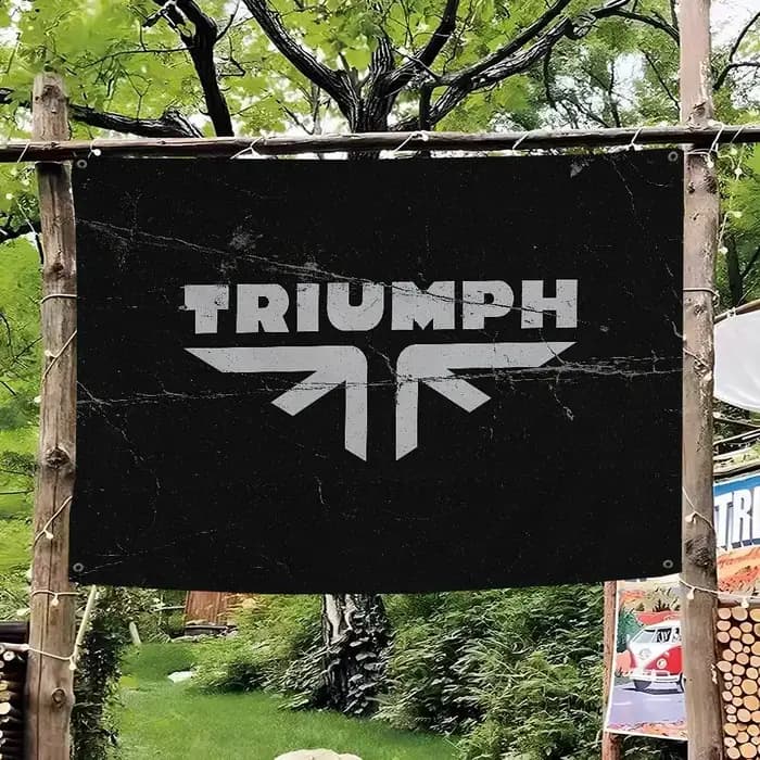 Drapeau de dessin animé avec logo T-Triumphs, bannière murale suspendue, décoration pour la maison