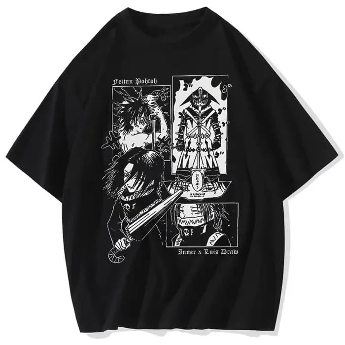 Feitan hommes T-Shirt Anime T-Shirt décontracté chemise à manches courtes col rond T-Shirt coton été
