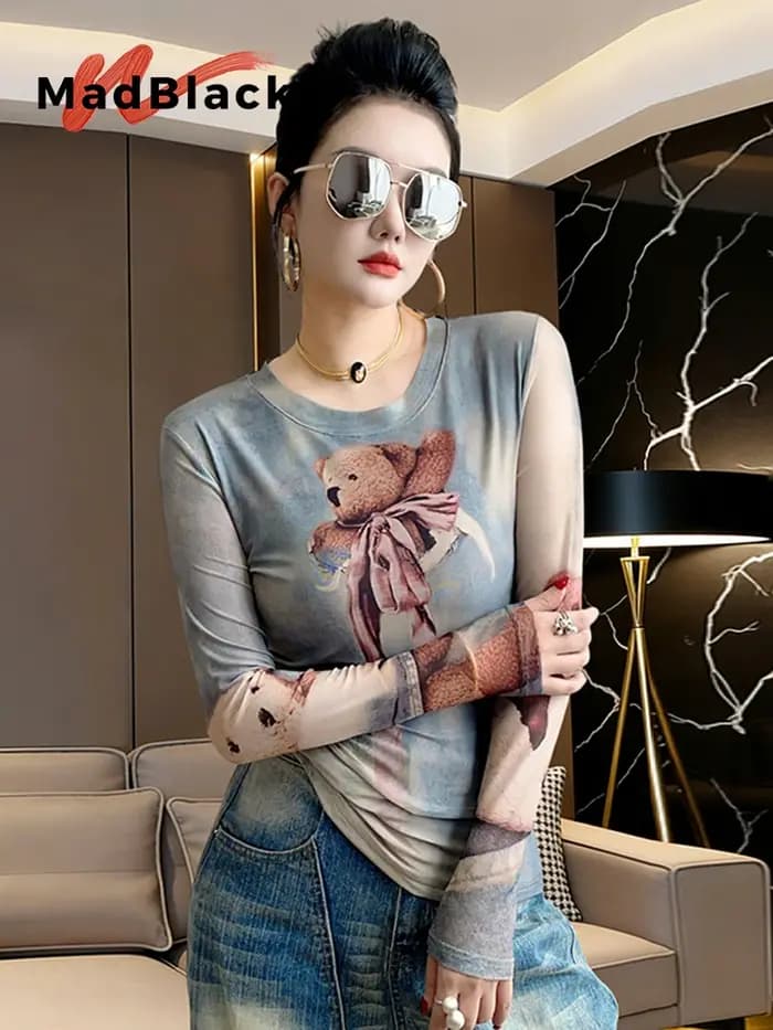 T-shirt européen pour femme MadBlack