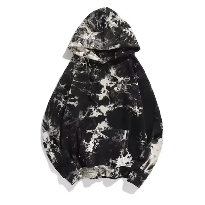 Sweat à capuche pour homme automne-hiver, style gothique, dégradé tie-dye, surdimensionné, en polair