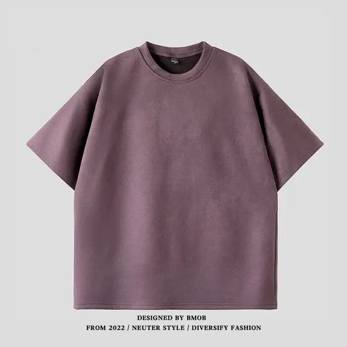 T-shirt à manches courtes en daim pour hommes