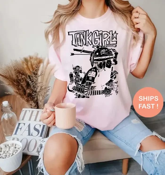 T-shirt Tank Girl, T-shirt à motifs