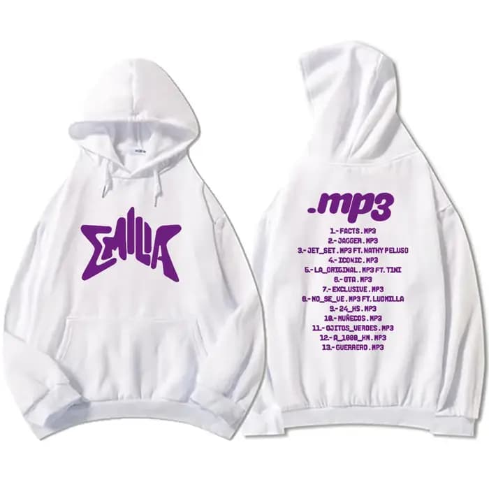 Streetwear Album MP3 Emilia Mernes sweat à capuche Hip Hop hommes sweats