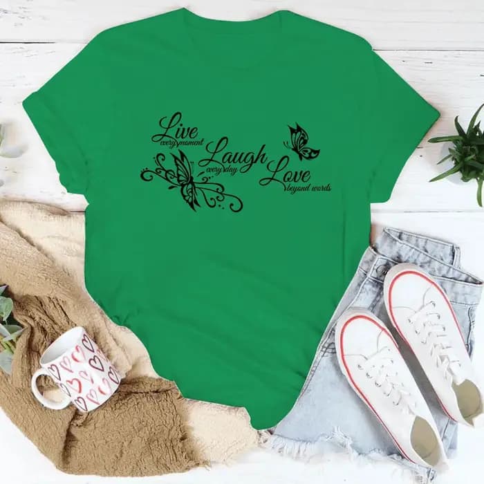T-shirt à manches courtes et col rond pour femme