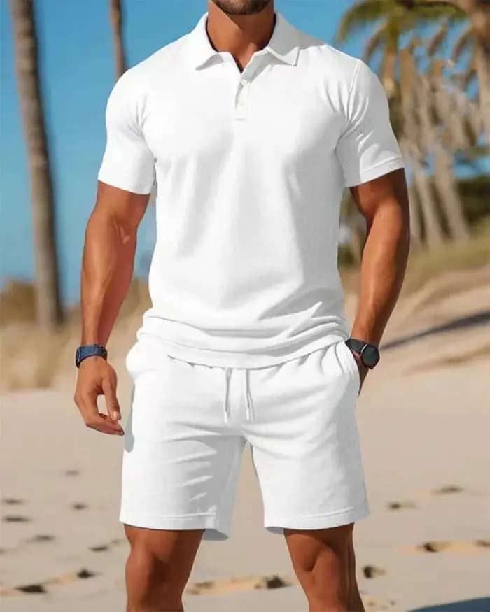 Ensemble T-shirt à manches courtes et short de sport pour homme 2026 – Tenue décontractée et tendance pour l'été
