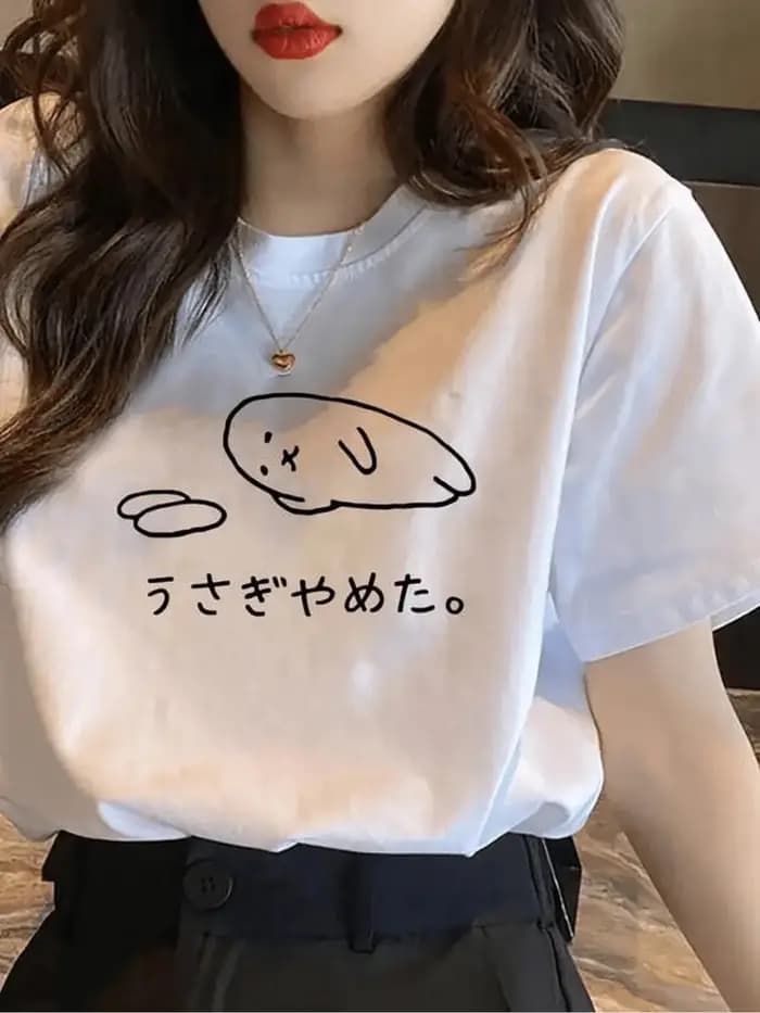 Breakdancer T-Shirt avec imprimé mignon Plaid Design manches Harajuku
