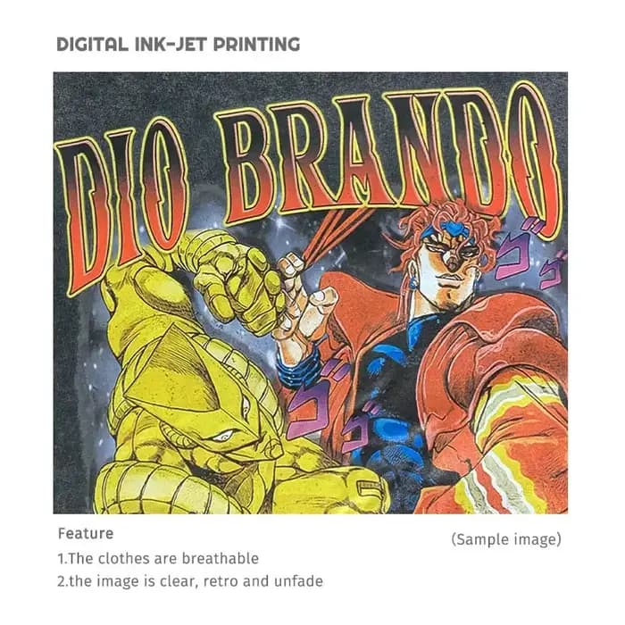 Bandai Anime JoJos t-shirt Vintage lavé JOJO boule d'acier course T-shirts Streetwear Manga Gyro Zeppeli hauts