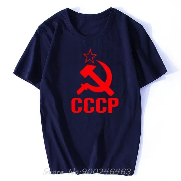 Nouveau coton CCCP lettre motif hommes T-shirt mode à manches courtes haut col en o