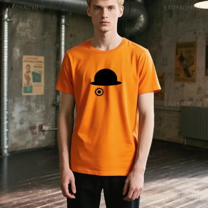 Horloge Orange Style unisexe haute qualité coton graphique t-shirts femme homme Vintage film T-shirt mode décontracté à manches courtes