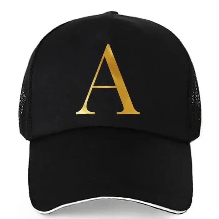 Casquette de baseball Hip-Hop AmaBe 1 pièce avec impression de lettres dorées