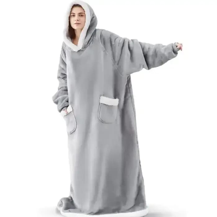 Pull-over en polaire d'agneau à capuche pour l'hiver