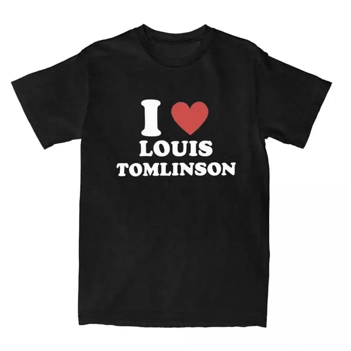 T-Shirt à Manches Courtes et Col Rond pour Homme, Vêtement de ix, 100% Coton, I Love Louis Tomlinson