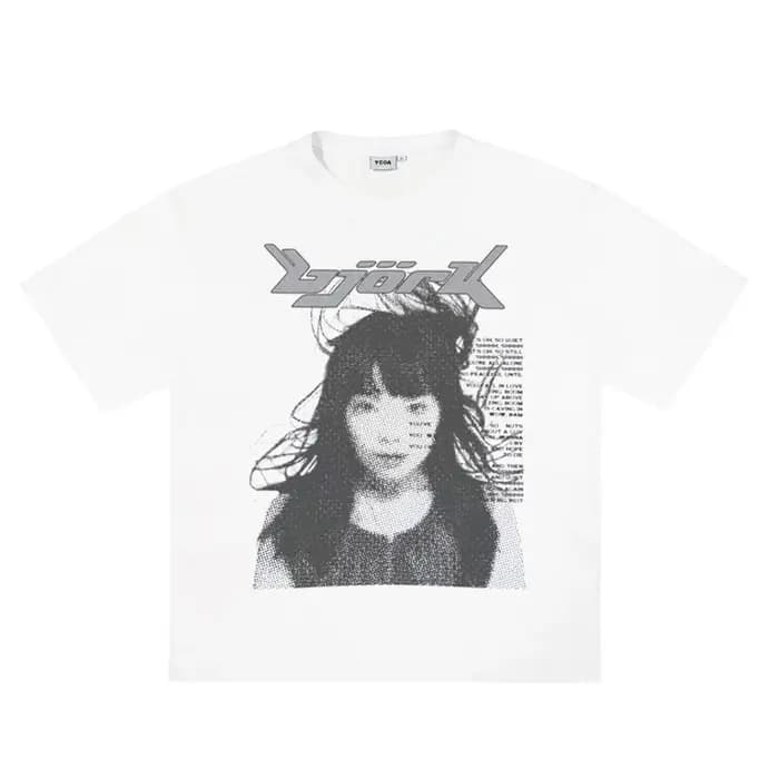 T-Shirt femme Bjork t-shirts Y2k hauts été coton Harajuku graphique manches courtes mode coréenne esthétique Y2k vêtements de rue