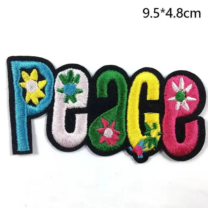 Patch brodé adhésif en tissu Ove Peace pour accessoires vestimentaires
