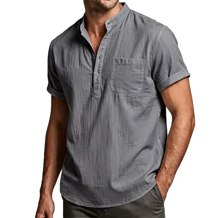 T-shirt en coton et lin pour homme