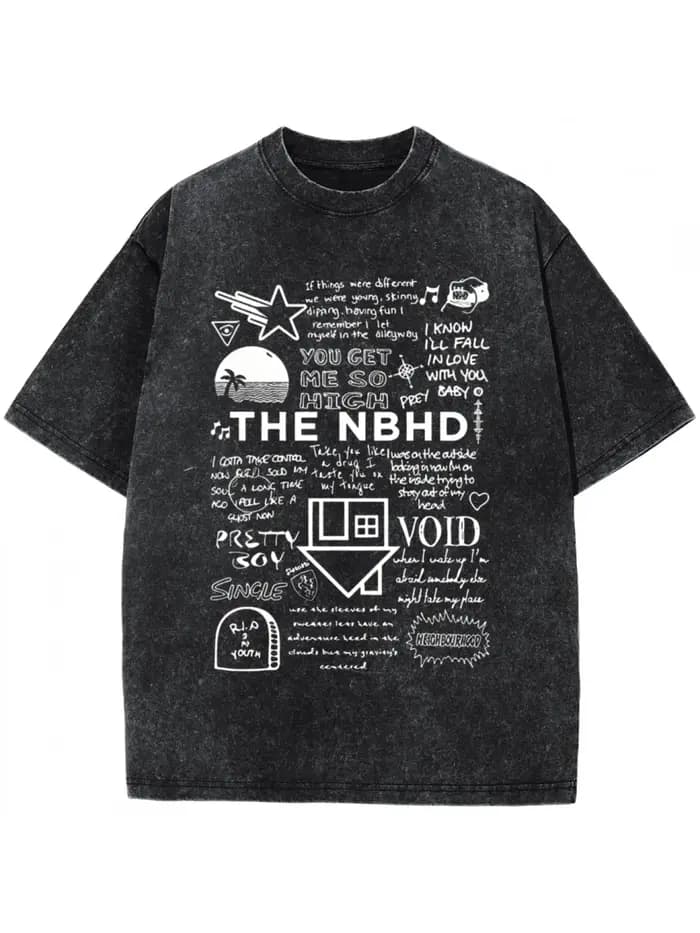 T-shirt imprimé avec motif de groupe NBHD, en pur coton, de haute qualité, pour femmes, Xorts Ropa M